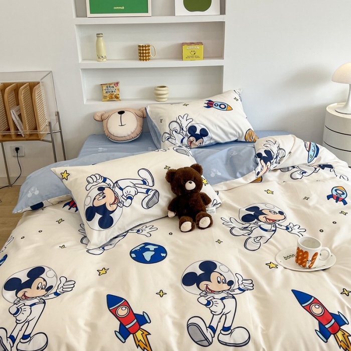 91家纺网 家纺一手货源 找家纺 昔可家纺2022新款迪士尼全棉四件套 宇航员米奇