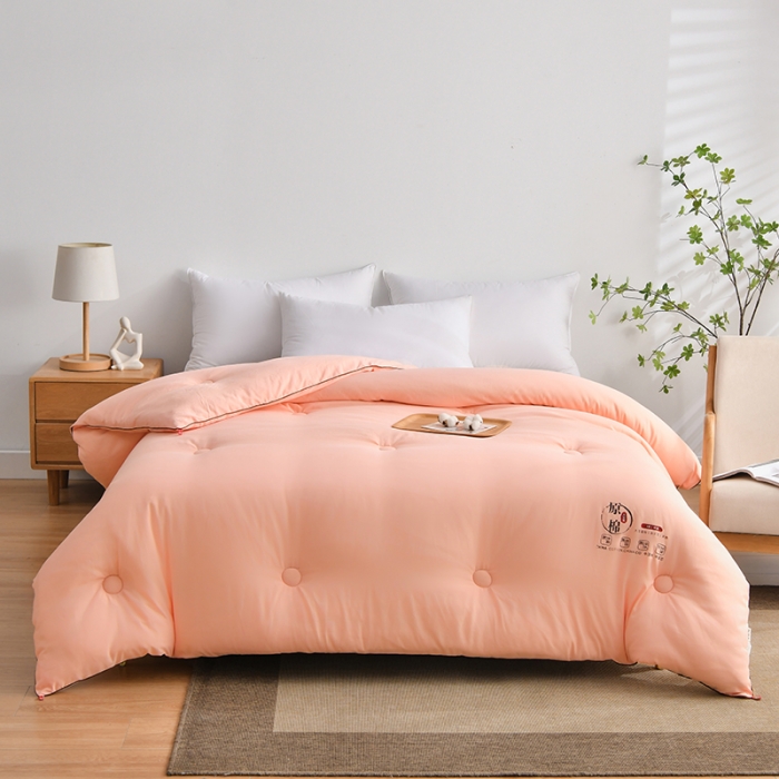 91家纺网 家纺一手货源 找家纺 好欣怡 2024新款原棉大豆被-粉