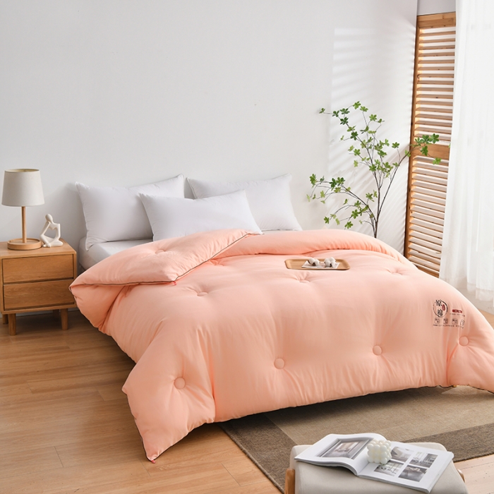 91家纺网 家纺一手货源 找家纺 好欣怡 2024新款原棉大豆被-粉