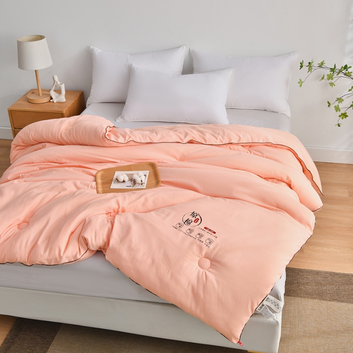 91家纺网 家纺一手货源 找家纺 好欣怡 2024新款原棉大豆被-粉