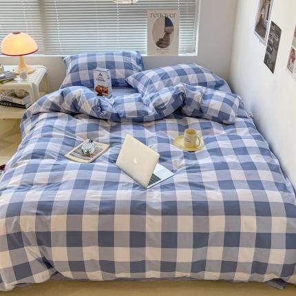 91家纺网 家纺一手货源 找家纺 （总）昔可家纺2022新款学生季格子全棉四件套