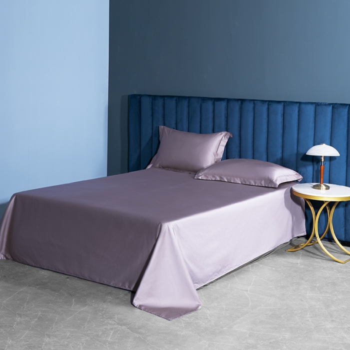 91家纺网 家纺一手货源 找家纺 小米笠 2022新款100支A类长绒棉系列单床单 珊瑚紫