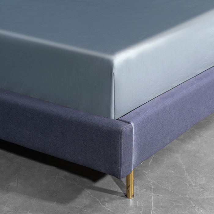 91家纺网 家纺一手货源 找家纺 小米笠 2022新款100支A类长绒棉系列单床笠 极地蓝