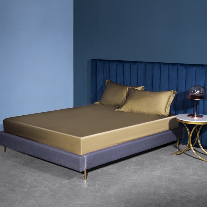 91家纺网 家纺一手货源 找家纺 小米笠 2022新款100支A类长绒棉系列单床笠 流光金