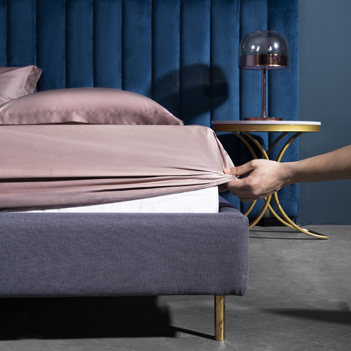 91家纺网 家纺一手货源 找家纺 小米笠 2022新款100支A类长绒棉系列单床笠 慕莎粉