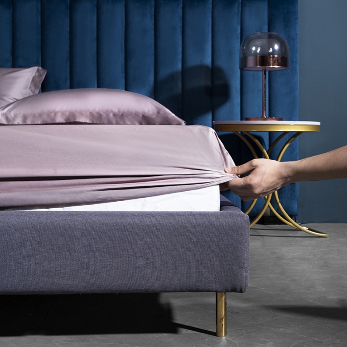 91家纺网 家纺一手货源 找家纺 小米笠 2022新款100支A类长绒棉系列单床笠 珊瑚紫