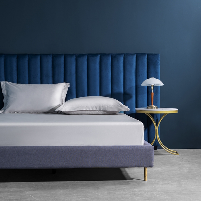 91家纺网 家纺一手货源 找家纺 小米笠 2022新款100支A类长绒棉系列单床笠 时空银