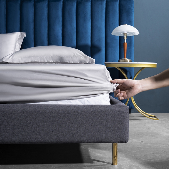 91家纺网 家纺一手货源 找家纺 小米笠 2022新款100支A类长绒棉系列单床笠 时空银