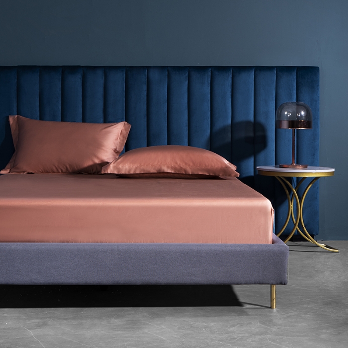 91家纺网 家纺一手货源 找家纺 小米笠 2022新款100支A类长绒棉系列单床笠 太妃橙