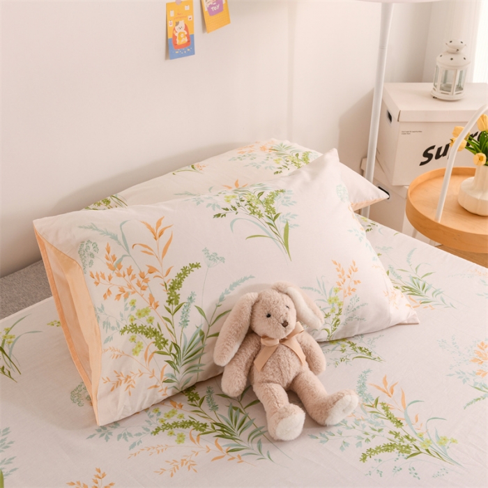 91家纺网 家纺一手货源 找家纺 名兮家居 2022新款全棉印花单件床单及三件套 爱莲娜