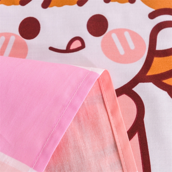 91家纺网 家纺一手货源 找家纺 名兮家居 2022新款全棉印花单件床单及三件套 彩虹女孩