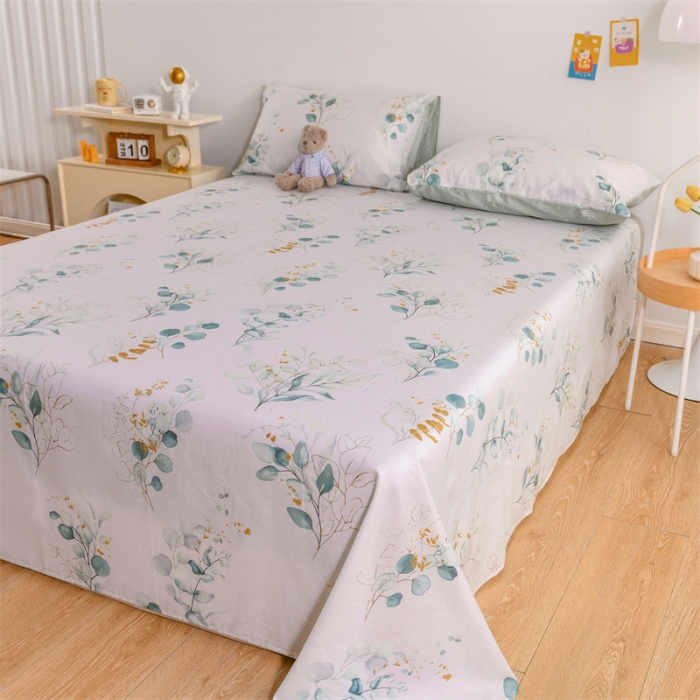 91家纺网 家纺一手货源 找家纺 名兮家居 2022新款全棉印花单件床单及三件套 初夏