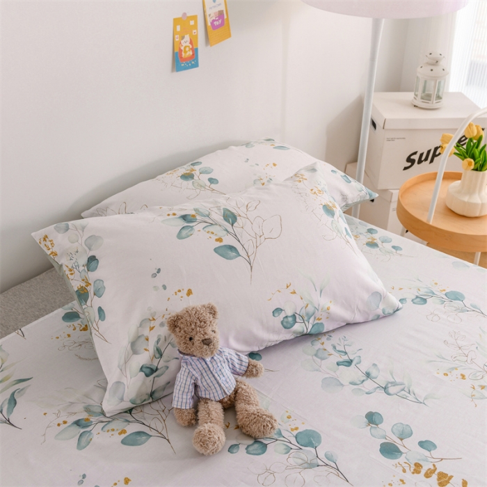 91家纺网 家纺一手货源 找家纺 名兮家居 2022新款全棉印花单件床单及三件套 初夏