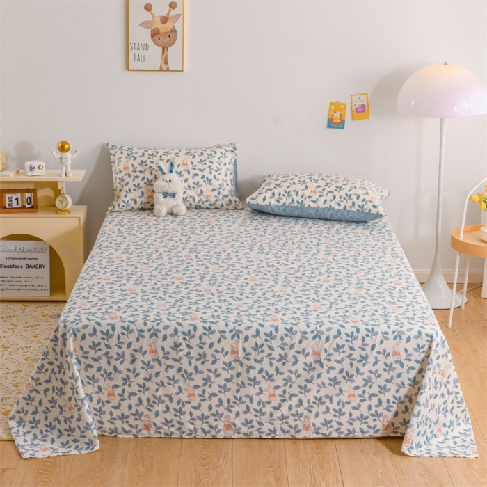 91家纺网 家纺一手货源 找家纺 名兮家居 2022新款全棉印花单件床单及三件套 菲菲兔