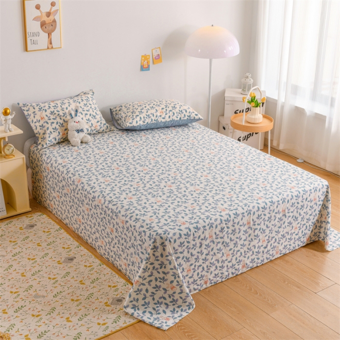 91家纺网 家纺一手货源 找家纺 名兮家居 2022新款全棉印花单件床单及三件套 菲菲兔