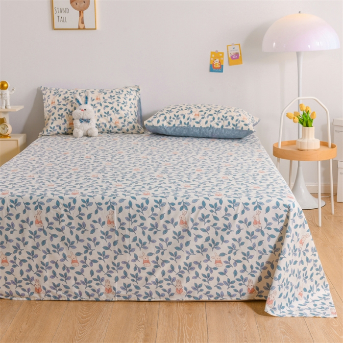 91家纺网 家纺一手货源 找家纺 名兮家居 2022新款全棉印花单件床单及三件套 菲菲兔