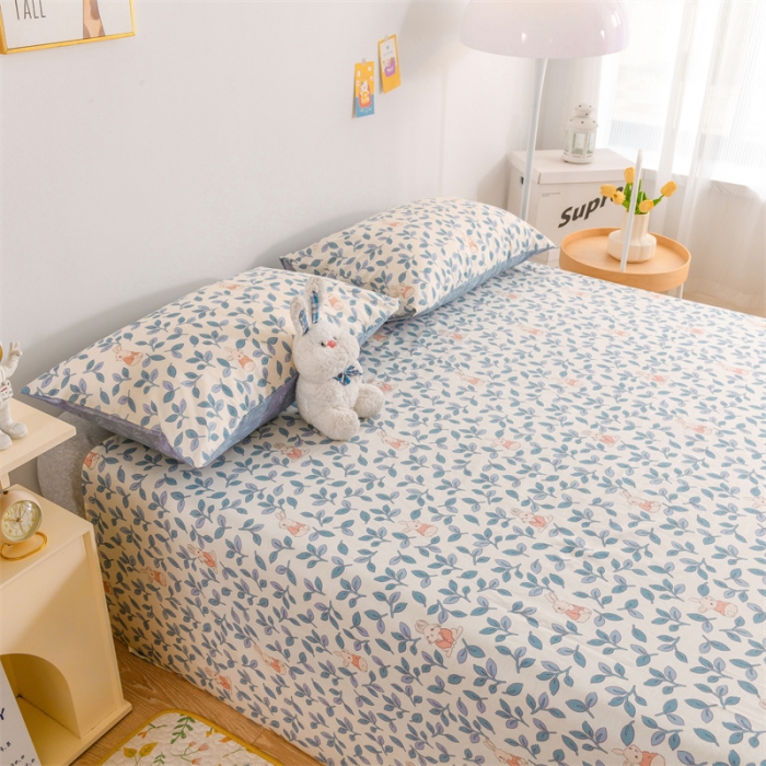 91家纺网 家纺一手货源 找家纺 名兮家居 2022新款全棉印花单件床单及三件套 菲菲兔