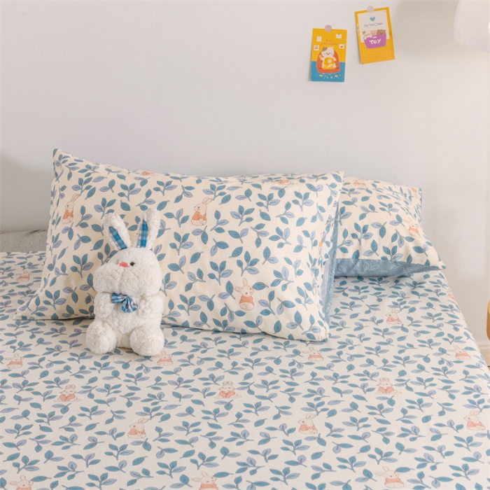 91家纺网 家纺一手货源 找家纺 名兮家居 2022新款全棉印花单件床单及三件套 菲菲兔