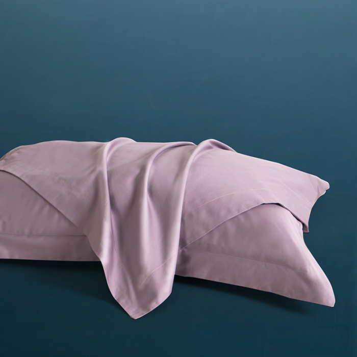 91家纺网 家纺一手货源 找家纺 小米笠 2022新款100支A类长绒棉系列枕套一对 珊瑚紫