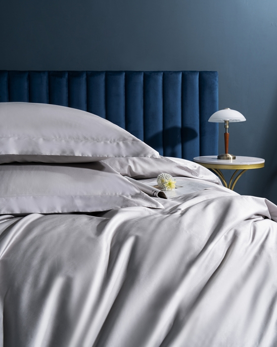 91家纺网 家纺一手货源 找家纺 小米笠 2022新款100支A类长绒棉系列枕套一对 时空银