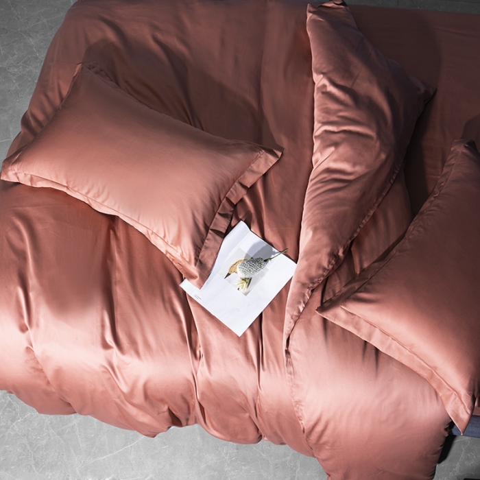 91家纺网 家纺一手货源 找家纺 小米笠 2022新款100支A类长绒棉系列枕套一对 太妃橙