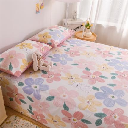 名兮家居 2022新款全棉印花单件床单及三件套 花甜粉