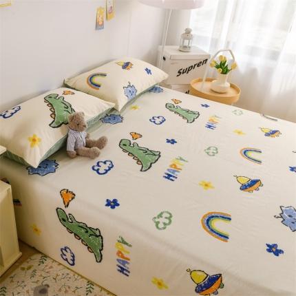 名兮家居 2022新款全棉印花单件床单及三件套 恐龙游记