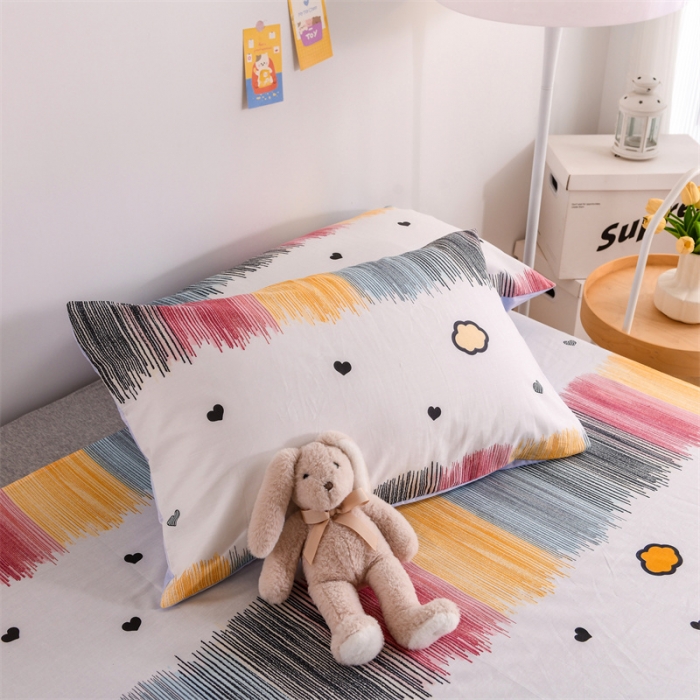 91家纺网 家纺一手货源 找家纺 名兮家居 2022新款全棉印花单件床单及三件套 梦幻彩虹