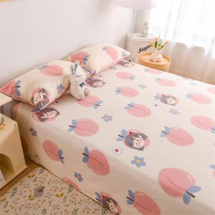 名兮家居 2022新款全棉印花单件床单及三件套 蜜桃女孩