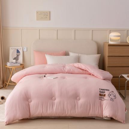 91家纺网 家纺一手货源 找家纺 总 木堇 2022新款秋冬磨毛牛奶加厚学生冬被春秋被-暖小豆