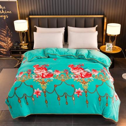 91家纺网 家纺一手货源 找家纺 雨洋2025新款加厚保暖牛奶绒金貂婴儿绒单被套 爱之幽兰