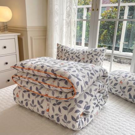 木堇家居 2022新款秋冬ins针织印花A类大豆春秋冬被 兔融融