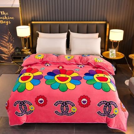 91家纺网 家纺一手货源 找家纺 雨洋2025新款加厚保暖牛奶绒金貂婴儿绒单被套 彩虹花语