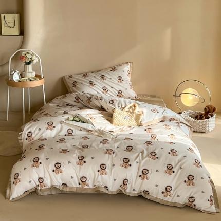 91家纺网 家纺一手货源 找家纺 汇庭 2022新款长绒棉印花学生春秋被 萌萌狮