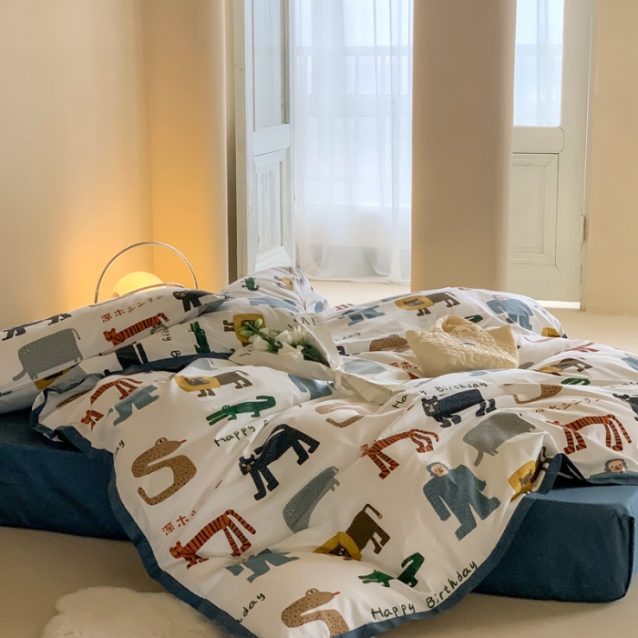 91家纺网 家纺一手货源 找家纺 汇庭 2022新款长绒棉印花学生春秋被 卡丘