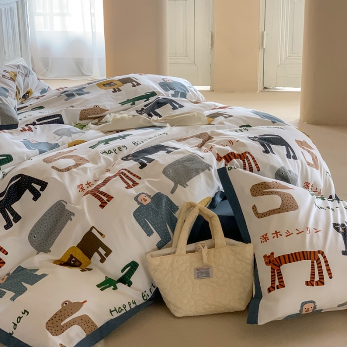 91家纺网 家纺一手货源 找家纺 汇庭 2022新款长绒棉印花学生春秋被 卡丘