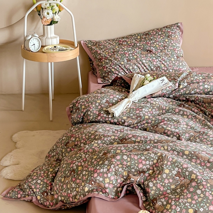 91家纺网 家纺一手货源 找家纺 汇庭 2022新款长绒棉印花学生春秋被 鹿卡卡