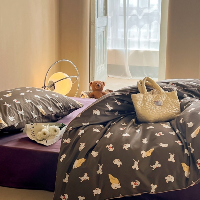 91家纺网 家纺一手货源 找家纺 汇庭 2022新款长绒棉印花学生春秋被 麦基兔