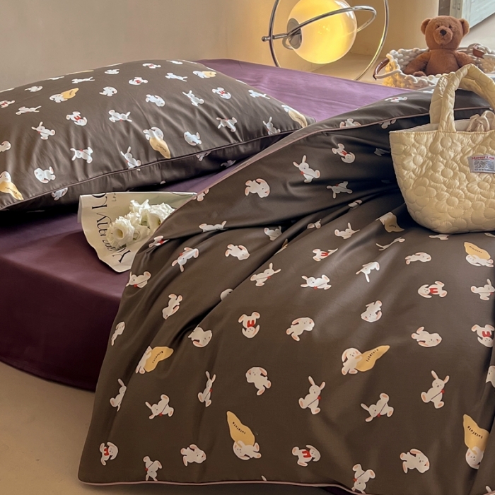 91家纺网 家纺一手货源 找家纺 汇庭 2022新款长绒棉印花学生春秋被 麦基兔