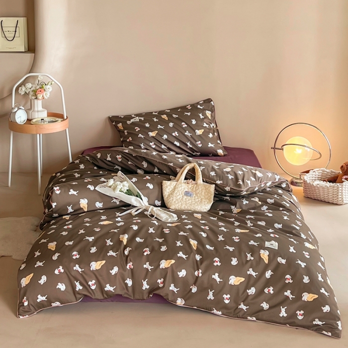 91家纺网 家纺一手货源 找家纺 汇庭 2022新款长绒棉印花学生春秋被 麦基兔