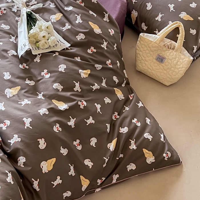 91家纺网 家纺一手货源 找家纺 汇庭 2022新款长绒棉印花学生春秋被 麦基兔