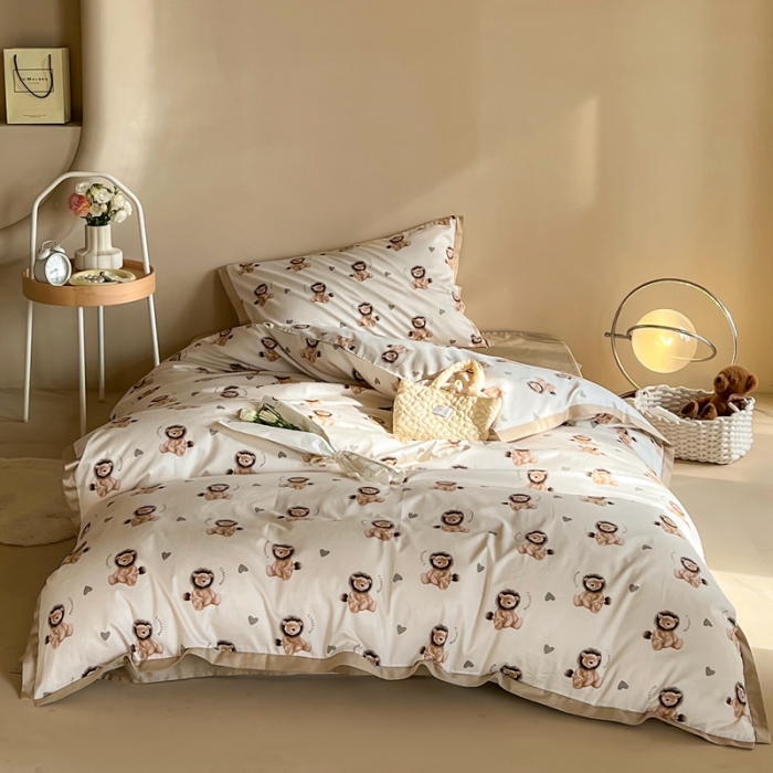 91家纺网 家纺一手货源 找家纺 汇庭 2022新款长绒棉印花学生春秋被 萌萌狮