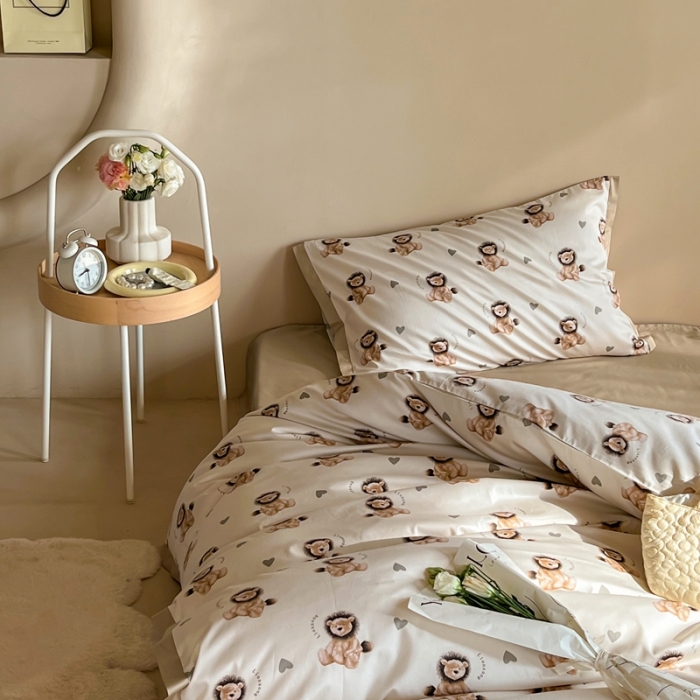 91家纺网 家纺一手货源 找家纺 汇庭 2022新款长绒棉印花学生春秋被 萌萌狮