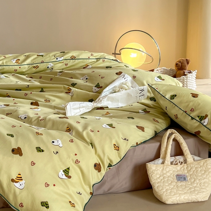 91家纺网 家纺一手货源 找家纺 汇庭 2022新款长绒棉印花学生春秋被 米拉狗