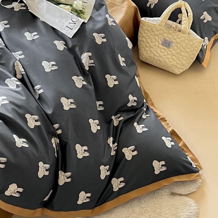 91家纺网 家纺一手货源 找家纺 汇庭 2022新款长绒棉印花学生春秋被 象多多