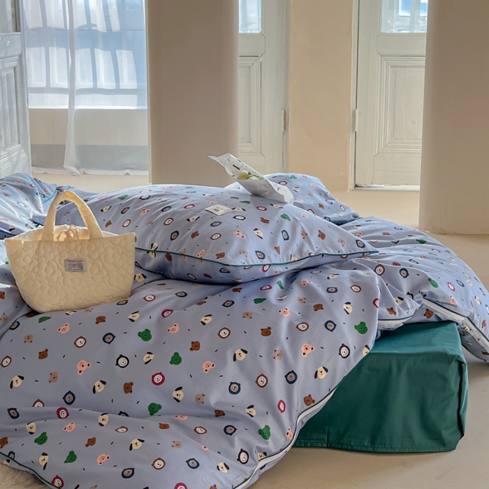 91家纺网 家纺一手货源 找家纺 汇庭 2022新款长绒棉印花学生春秋被 小布丁