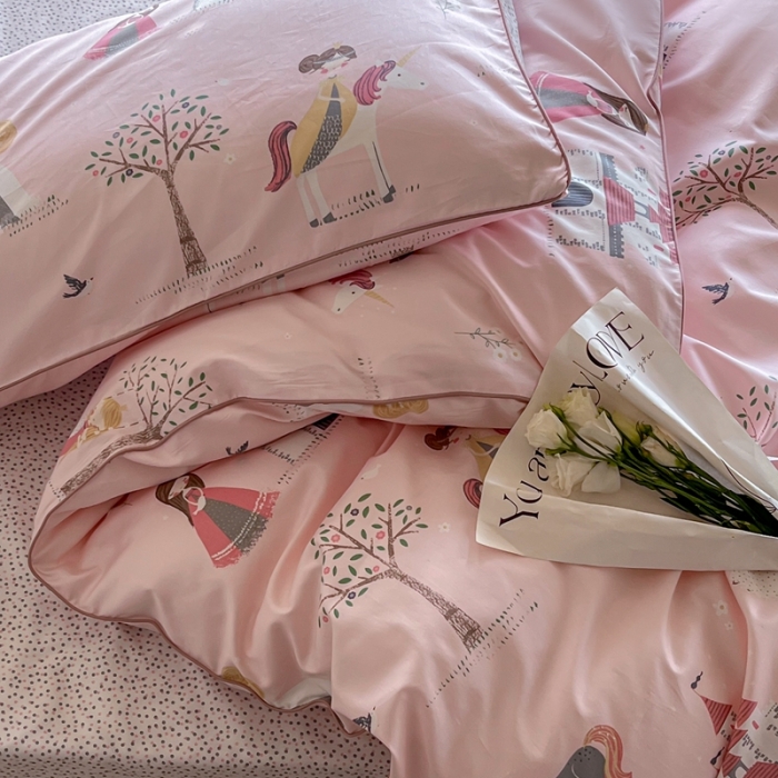 91家纺网 家纺一手货源 找家纺 汇庭 2022新款长绒棉印花学生春秋被 小公主