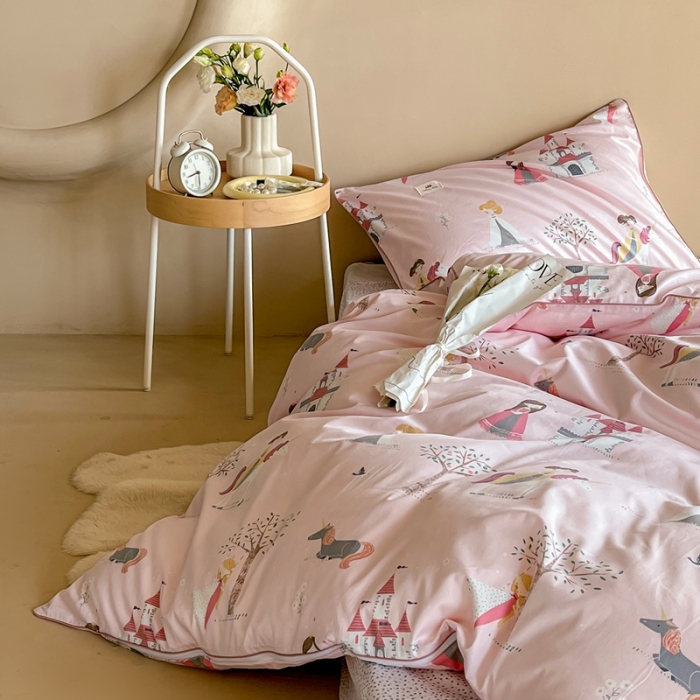 91家纺网 家纺一手货源 找家纺 汇庭 2022新款长绒棉印花学生春秋被 小公主