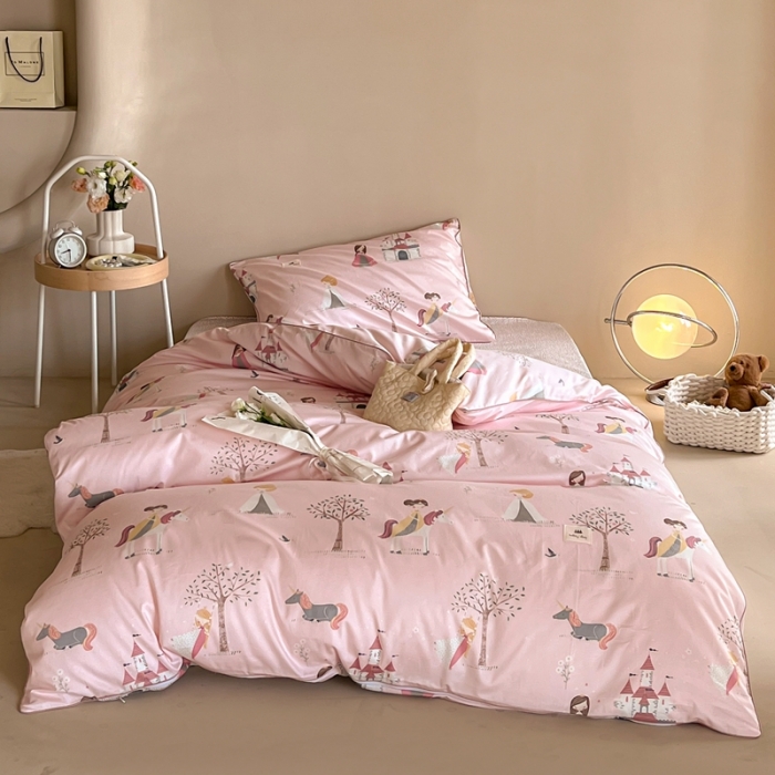 91家纺网 家纺一手货源 找家纺 汇庭 2022新款长绒棉印花学生春秋被 小公主