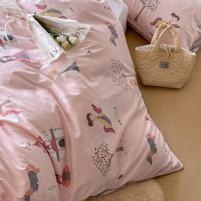 91家纺网 家纺一手货源 找家纺 汇庭 2022新款长绒棉印花学生春秋被 小公主